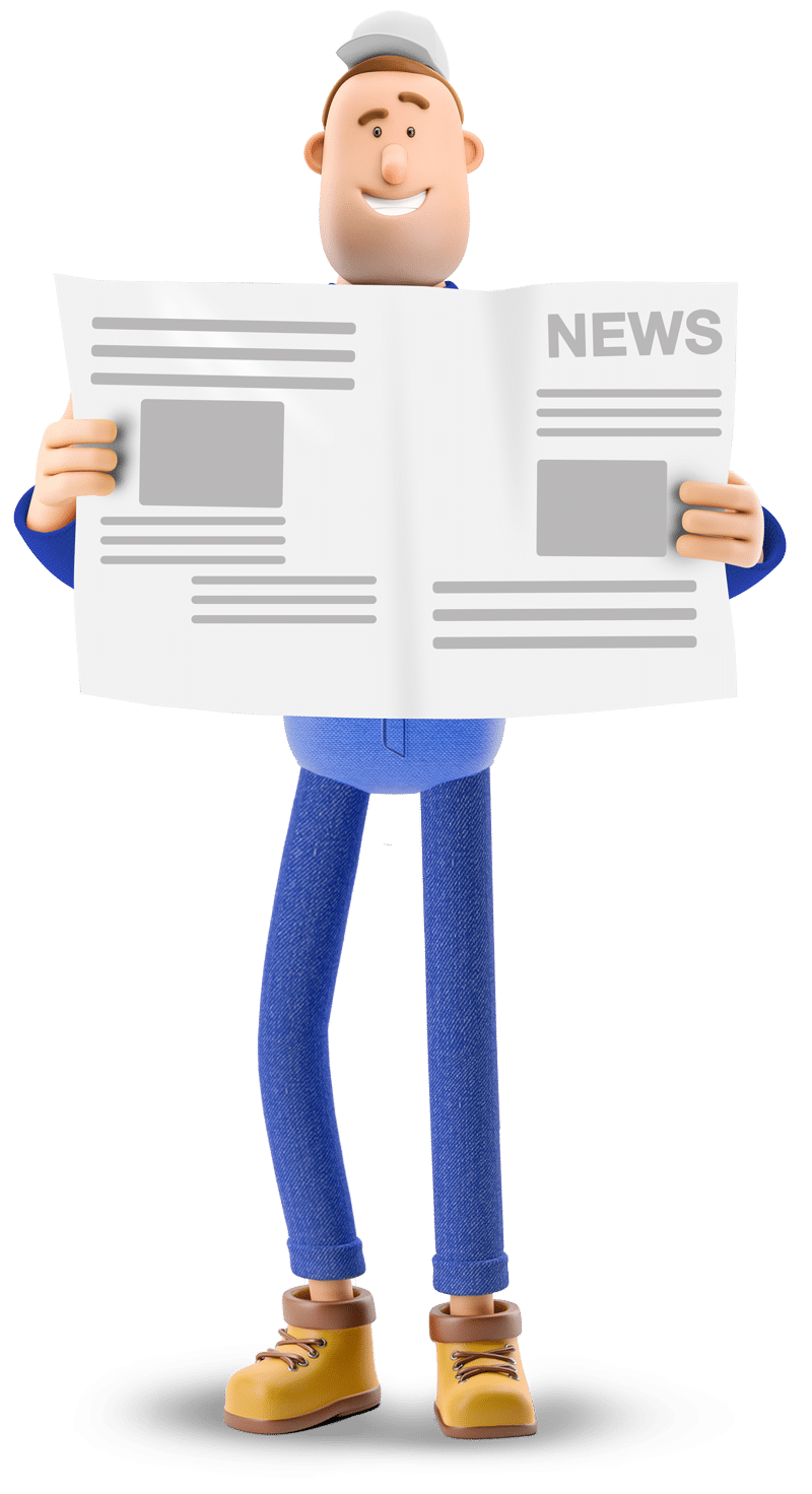 Immagine stilizzata di un uomo con in mano un giornale