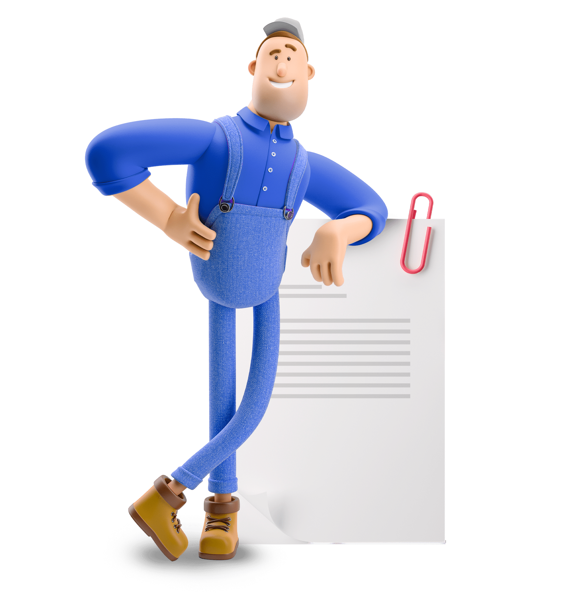 Immagine stilizzata di un uomo poggiato su un grande documento