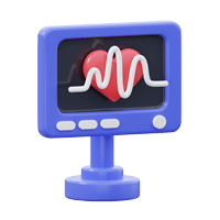 Icona stilizzata di uno schermo con grafico battito cardiaco